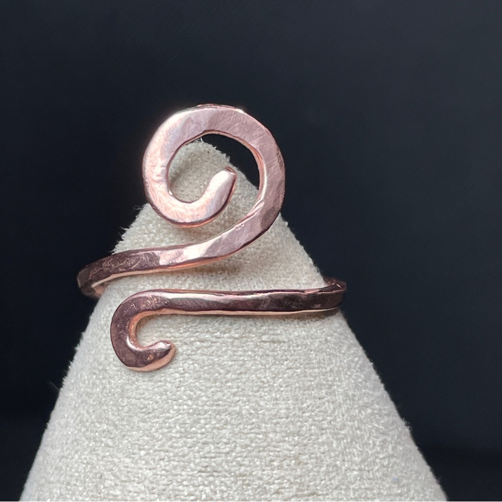 Artisan Made Hammered Copper Spiral Ring Adjustable Statement Boho
Jewelry - Picture 6 of 6